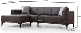 Corner Sofa-Bed Horizon Left - Dark Grey Dark Grey