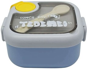 Δοχείο Φαγητού Διπλό Με Κουτάλι &amp; Ψαλίδι 0,75lt Light Blue Ankor Plastic
