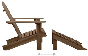 vidaXL Πολυθρόνα με Υποπόδιο Καφέ από Ξύλο