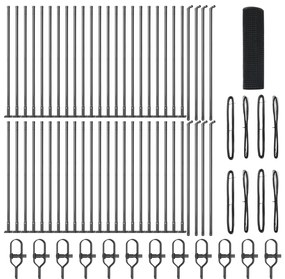 vidaXL Welded Wire Fence με 13 Στήλες Γκρι 0.4x100 μ Μέταλλο