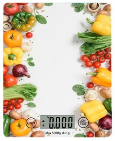 Ζυγαριά Κουζίνας Ψηφιακή Veggies 5kg 01-13301 20,5x16,5cm Multi Estia Glass