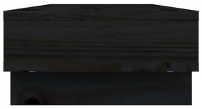 Βάση Οθόνης Μαύρο 60x27x14 εκ. από Μασίφ Ξύλο Πεύκου - Μαύρο
