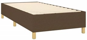 vidaXL Κρεβάτι Boxspring με Στρώμα &amp; LED Σκ.Καφέ 90x200 εκ. Υφασμάτινο