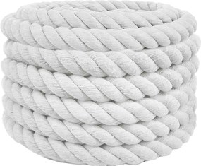 vidaXL Κωτόσχοινo 36 mm 5 m Λευκό 100% Βαμβάκι