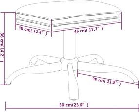 vidaXL Υποπόδιο Κρεμ 60x60x36 εκ. Υφασμάτινο