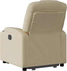 vidaXL Πολυθρόνα Ηλεκ. Ανακλινόμενη με Ανύψωση Κρεμ Υφασμάτινη