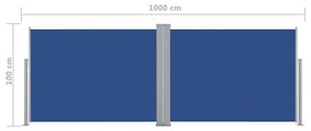 Σκίαστρο Πλαϊνό Συρόμενο Μπλε 100 x 1000 εκ. - Μπλε