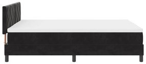 vidaXL Κρεβάτι Box Spring με Στρώμα & LED Μαύρο 140x190 cm Βελούδο