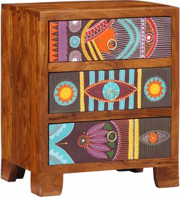 vidaXL Sideboard Πολύχρωμο 50x35x60 μασίφ ξύλο ακακίας