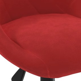 Καρέκλα Τραπεζαρίας Περιστρεφόμενη Μπορντό Βελούδινη - Κόκκινο