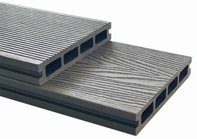 Σανίδα πατώματος WPC 2,5 x 15 x 360εκ. γκρι σκούρο