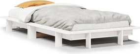 vidaXL Σκελετός Κρεβατιού Χωρίς Στρώμα Λευκό 100x200 εκ. Μασίφ Πεύκο