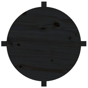 vidaXL Τραπεζάκι Σαλονιού Μαύρο Ø 62,5x45 εκ. από Μασίφ Ξύλο Πεύκου