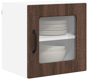 vidaXL Κρεμαστό ντουλάπι κουζίνας με ράφι Καφέ δρυς 40 x 31 x 40 εκ.