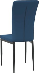 vidaXL Καρέκλες Τραπεζαρίας 4 τεμ. Μπλε Βελούδινες