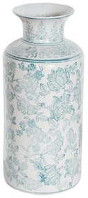 Βάζο 00.03.34022 18x41cm White-Petrol Porcelain