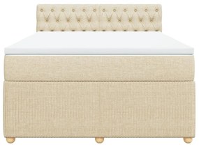 ΚΡΕΒΑΤΙ BOXSPRING ΜΕ ΣΤΡΩΜΑ ΚΡΕΜ 160X200 ΕΚ. ΥΦΑΣΜΑΤΙΝΟ 3287519