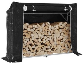 vidaxL Ράφι για καυσόξυλα με κάλυμμα βροχής 151x40,5x110,5 εκ.