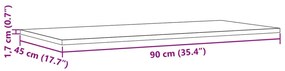 Επιφάνειες Τραπεζιού Ορθογώνιες 2 τεμ. 90x45x1,7 εκ Μασίφ Πεύκο - Καφέ