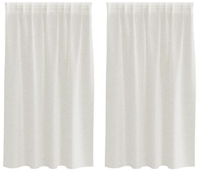 vidaXL Κουρτίνες με κουρτίνες 2 pcs Κρεμ 140 x 140 εκ. Πολυεστέρας
