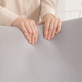 HOMCOM Κουνιστή πολυθρόνα σε ρετρό στυλ, κάλυμμα από κοτλέ, ξύλο καουτσούκ, γέμισμα αφρού, ψηλή πλάτη, πολυθρόνα με μαξιλάρι, Ανοιχτό γκρι