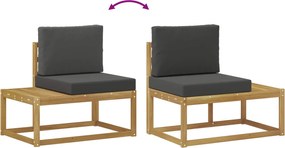 vidaXL Σειρά Καναπέ Εξωτερικού 3 pcs Άσπρο και Ανθρακί Πολυεστέρας