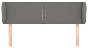 vidaXL Κεφαλάρι με Πτερύγια Σκούρο Γκρι 147 x 23 x 78/88εκ. Υφασμάτινο