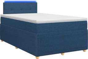 vidaXL Κρεβάτι box spring με στρώμα Μπλε 120 x 190 cm Ύφασμα
