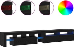 vidaXL Ντουλάπι TV 2 pcs Μαύρη Οξυά Επεξεργασμένο Ξύλο