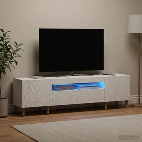 vidaXL Ντουλάπα LED Τηλεόρασης Λευκό Επεξεργασμένο Ξύλο