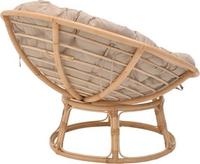 Πολυθρόνα Servey pakoworld rattan σε φυσική απόχρωση-μπεζ μαξιλάρι Φ115x58εκ