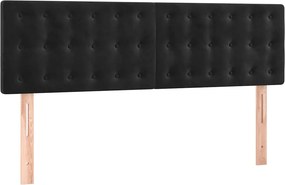 vidaXL Κρεβάτι Boxspring με Στρώμα Μαύρο 140x200 εκ. Βελούδινο
