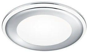 Aura Στρογγυλό Πλαστικό Χωνευτό Σποτ με Ενσωματωμένο LED και Θερμό Λευκό Φως 10W σε Ασημί χρώμα 14x14cm Trio Lighting 652410106