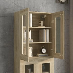 vidaXL Κρεμαστό Ντουλάπι Τοίχου Sonoma Δρυς 69,5x34x90 εκ Επεξ. Ξύλο