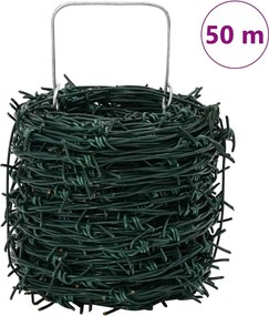 vidaXL Αγκαθωτό Σύρμα Πράσινο 50 m