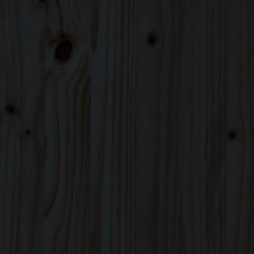 Κουκέτα με Κουρτίνες Λευκό/Μαύρο 90x190 εκ. Μασίφ Ξύλο Πεύκου - Μαύρο