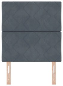 vidaXL LED Κεφαλάρι με φώτα λωρίδας LED Σκούρο γκρι 80 cm Βελούδο