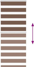 vidaXL Ζέβρα τυφλή Καφέ Πλάτος υφάσματος 55,9 εκ. Πολυεστέρας