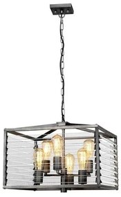 Κρεμαστό Φωτιστικό Οροφής 6xE27 60W IP20 Γκρι Louvre LOUVRE-6P Elstead Lighting LOUVRE-6P Γκρι