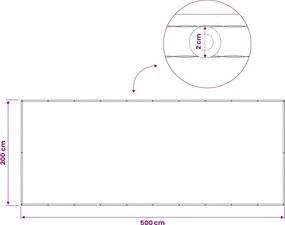 vidaXL Αδιάφανο σκίαστρο μπαλκονιού 200 x 500 cm