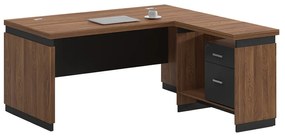 Intrahome Γραφείο επαγγελματικό αναστρέψιμο Oscar Intrahome καρυδί-ανθρακί 180x170x76εκ | SKU: INTRAPA-357111113