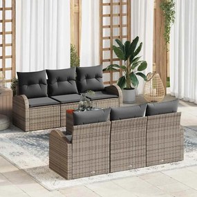 vidaXL Σετ Καναπέ Κήπου 7 pcs Γκρι Πολυ ράταν