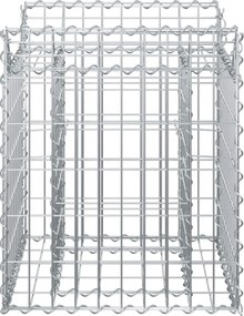 vidaXL Ανασηκωμένο κρεβάτι gabion Ασημί 50 x 50 x 60 cm