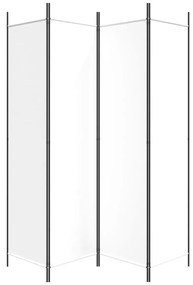 Διαχωριστικό Δωματίου με 4 Πάνελ Λευκό 200x200 εκ. από Ύφασμα - Λευκό