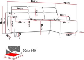 Γωνιακός καναπές Tokyo-Αριστερή-Mpez