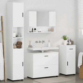 vidaXL Σετ Επίπλων Μπάνιου με συρτάρι 4 pcs Λευκό 30 x 35 x 192 εκ.