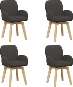 vidaXL Γυριστές καρέκλες φαγητού 4 pcs Μπουκλέ Σκούρο Γκρι