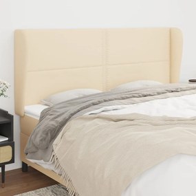 Κεφαλάρι με Πτερύγια Κρεμ 183x23x118/128 εκ. Υφασμάτινο 3117835