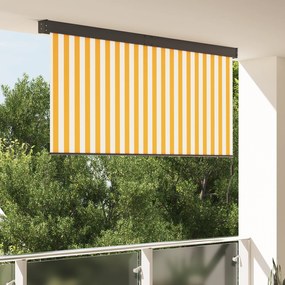 vidaXL Εξωτερικό ρολό Ριγέ Πορτοκαλί και λευκό 200 x 250 εκ. ύφασμα