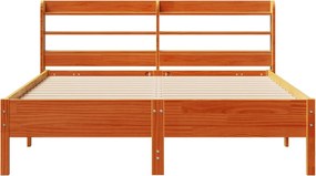 vidaXL Σκελετός Κρεβ. Χωρίς Στρώμα Καφέ Κεριού 150x200 εκ Μασίφ Πεύκο